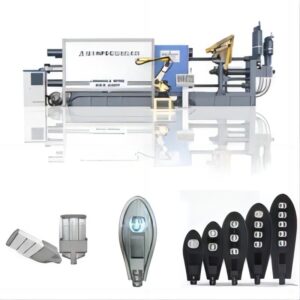 Ligne d'assemblage automatisée de lampadaires